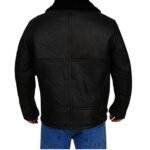 Mens Aviator B3 Shearling Sheepskin Leather Jacket - Back view