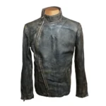 Kwame Vintage Style Leather Jacket - Front view