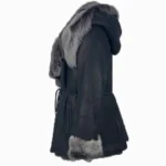 Michelle Toscana Hooded Shearling Jacket - Side view