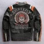 American biker style leather jacket