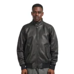 G9 AF Black Leather Bomber Jacket