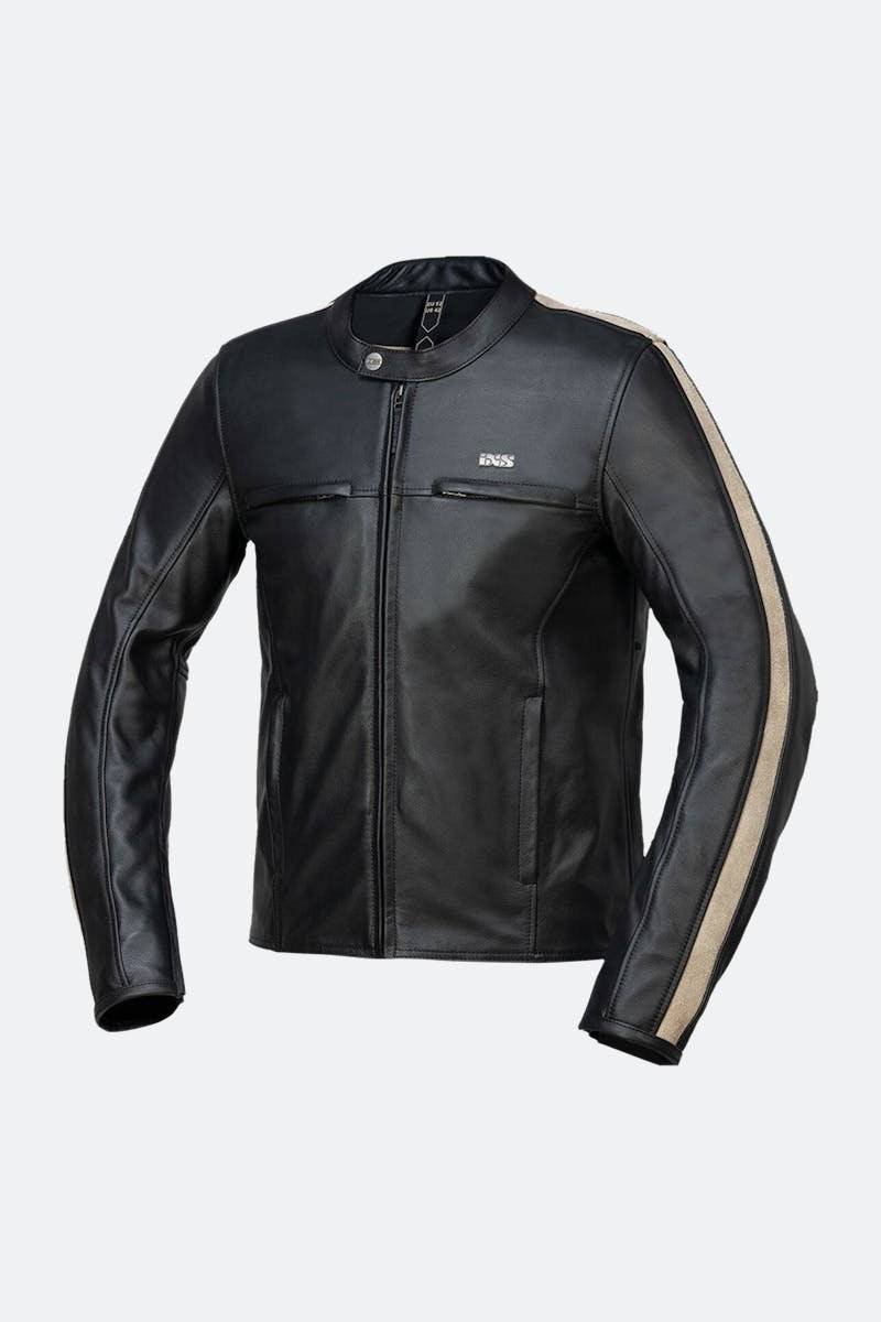 Front view of Black Motorcycle Leather Jacket