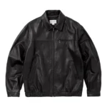 Black Leather Harrington jacket