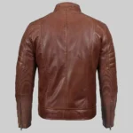 Classic Brown Moto Leather Biker Jacket for Men by Ronny