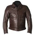 Front view of Brown Motorcycle Leather Jacket