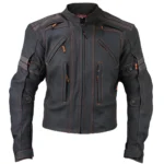 High-Quality Matte Black 'Street' Motorcycle Jacket for Men, Made with Protective CE Armor