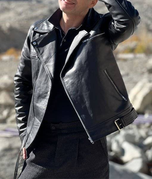 High-Quality Men’s Real Leather Jacket with a Slim Fit Biker Design