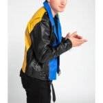 Men's Color Block Biker Jacket