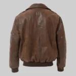 Men’s Premium Brown Leather MA-2 Bomber Jacket by Keller, Perfect for Casual Wear