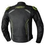 Mens RST S1 CE Leather Jacket - Black Grey & Flo Yellow