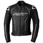 Men's RST S1 CE Leather Jacket for Motorcycle Riding - Black White