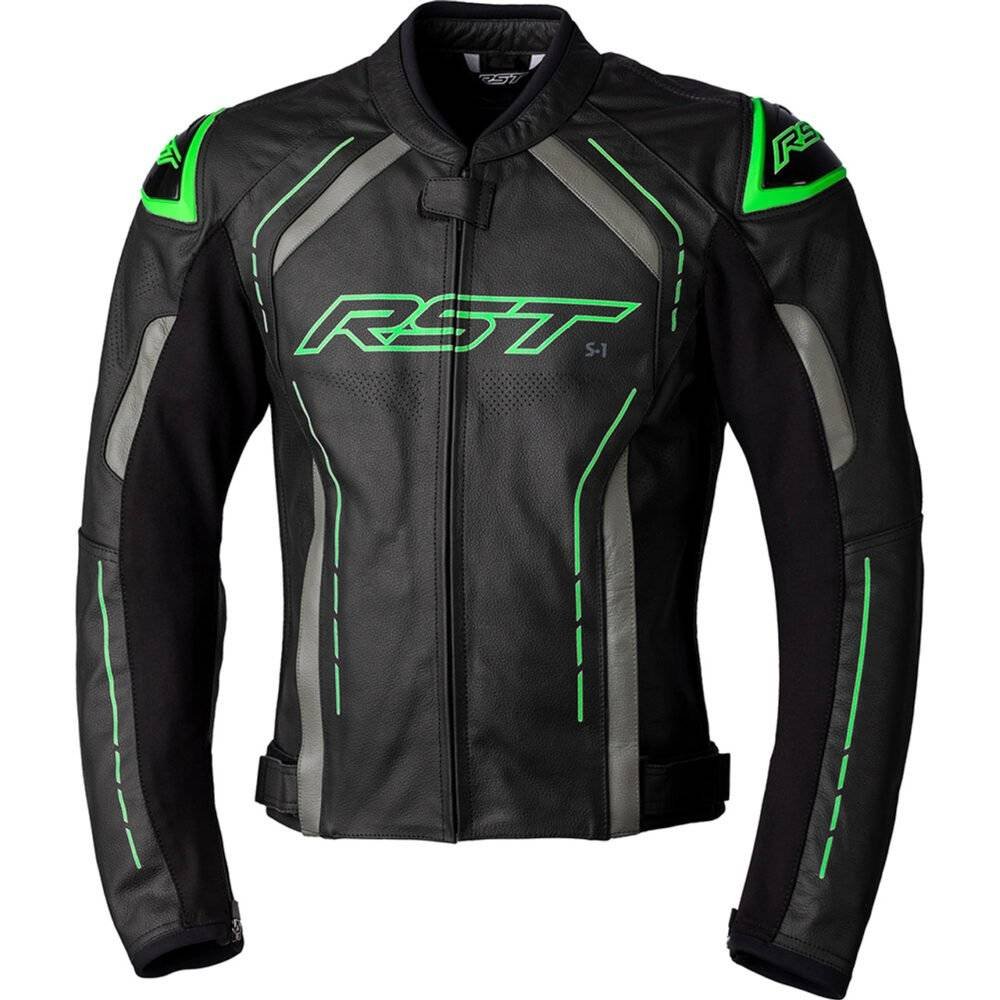 Men's RST S1 CE Motorcycle Riding Leather Jacket - Green