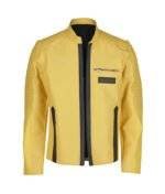 Men’s Trendy Yellow PU Leather Jacket with a Modern Design