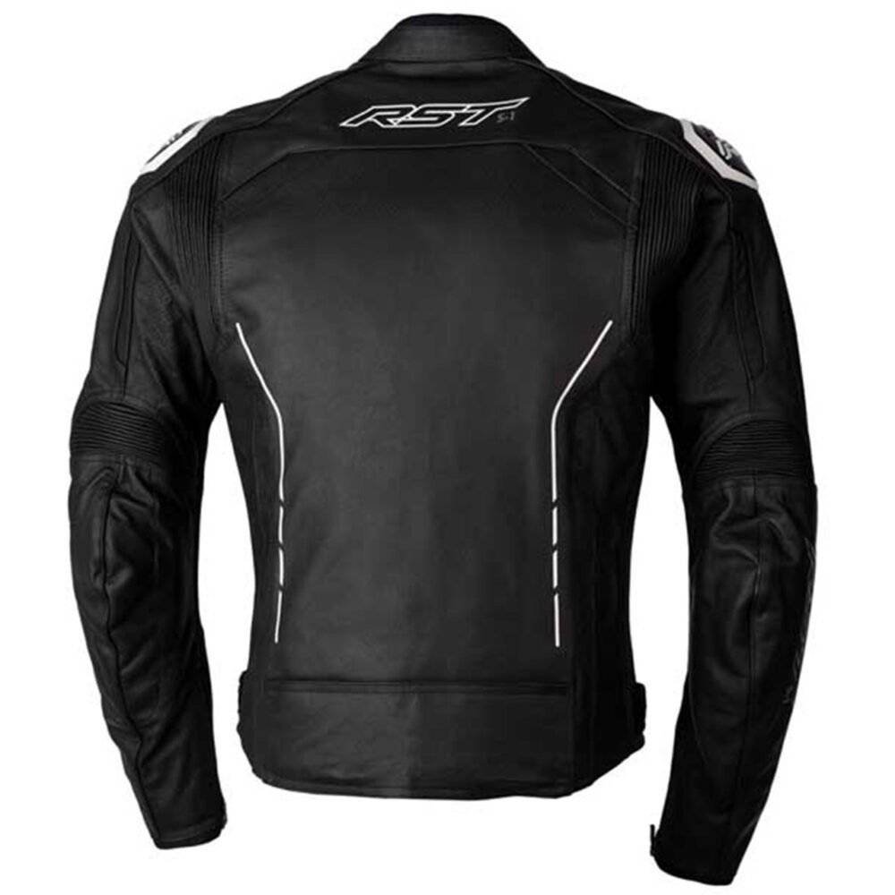 RST S1 CE Men's Leather Jacket for Motorcyclists - Black White