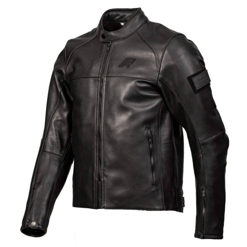 Front view of Black Rukka Blockrace Leather Jacket
