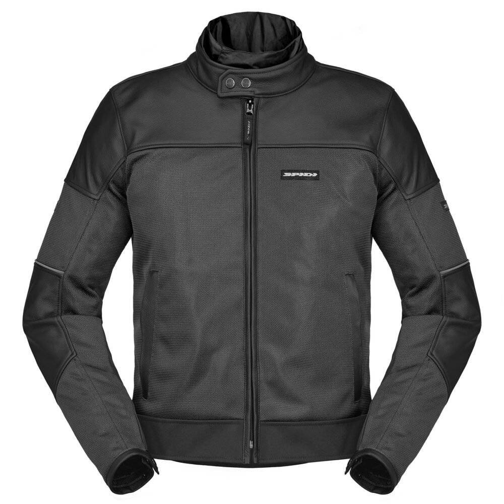 Front view of Black Spidi Intersection Leather Jacket