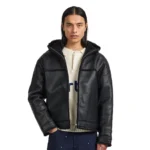 Black Shearling Leather Jacket