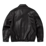 men's Black Leather Harrington Jacket