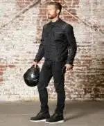 Side view of Ironborn biker jacket with ventilated design.