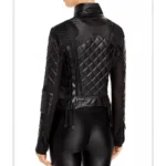 Back view of Women's Moto Jacket with Mesh Panels