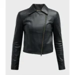 Vince Zip Front Leather Jacket for Women with Style