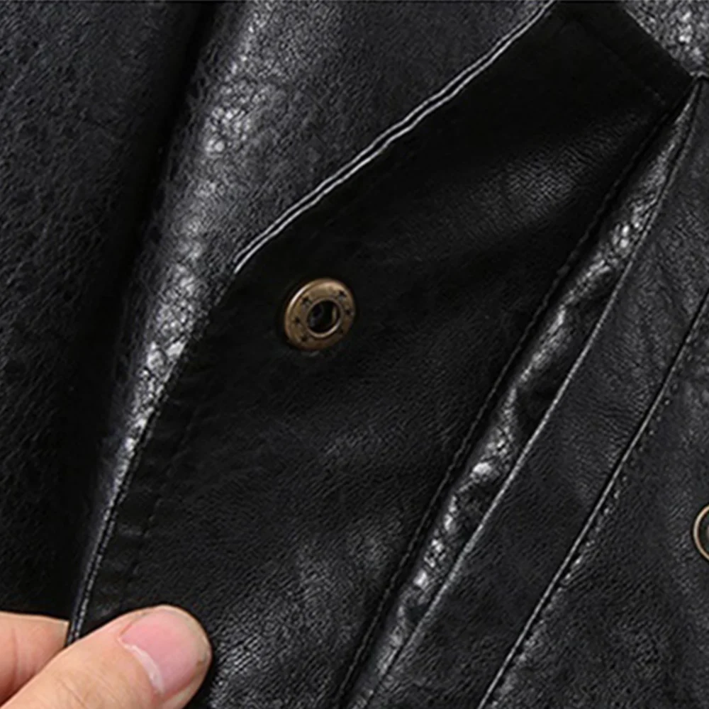 Close-up of PU Leather Jacket fabric