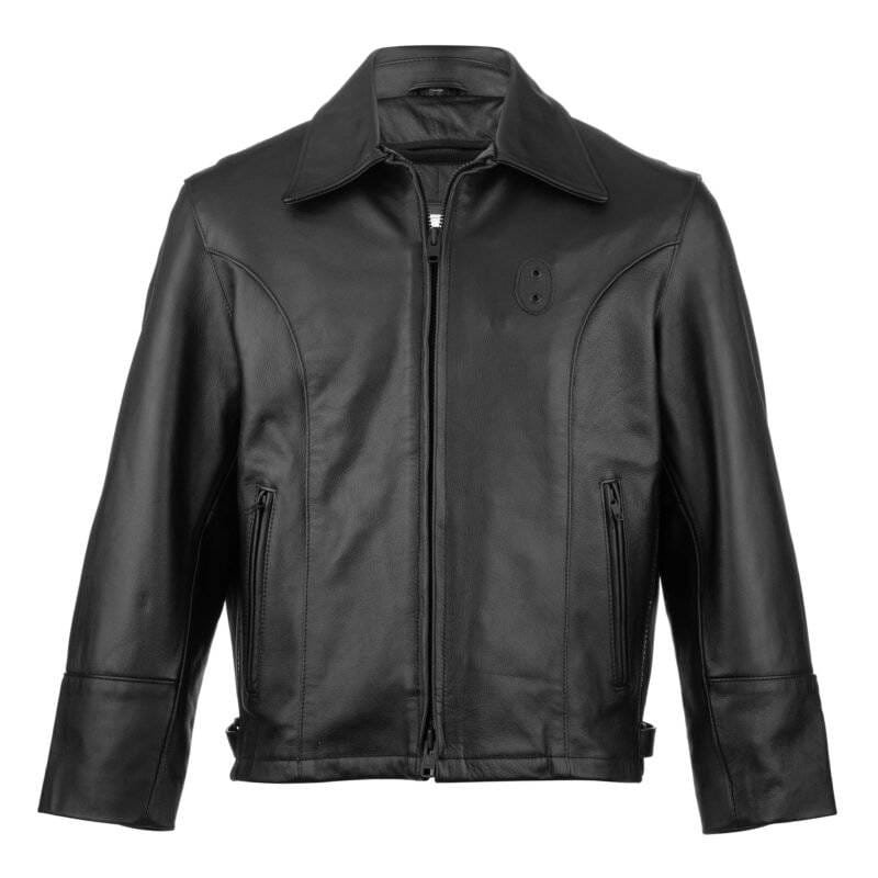 Front view of Cleveland Police Leather Jacket