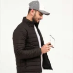 Side view of Casual Padded Jacket with Hood