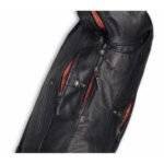 Close-up of Vanocker Waterproof Leather Jacket fabric