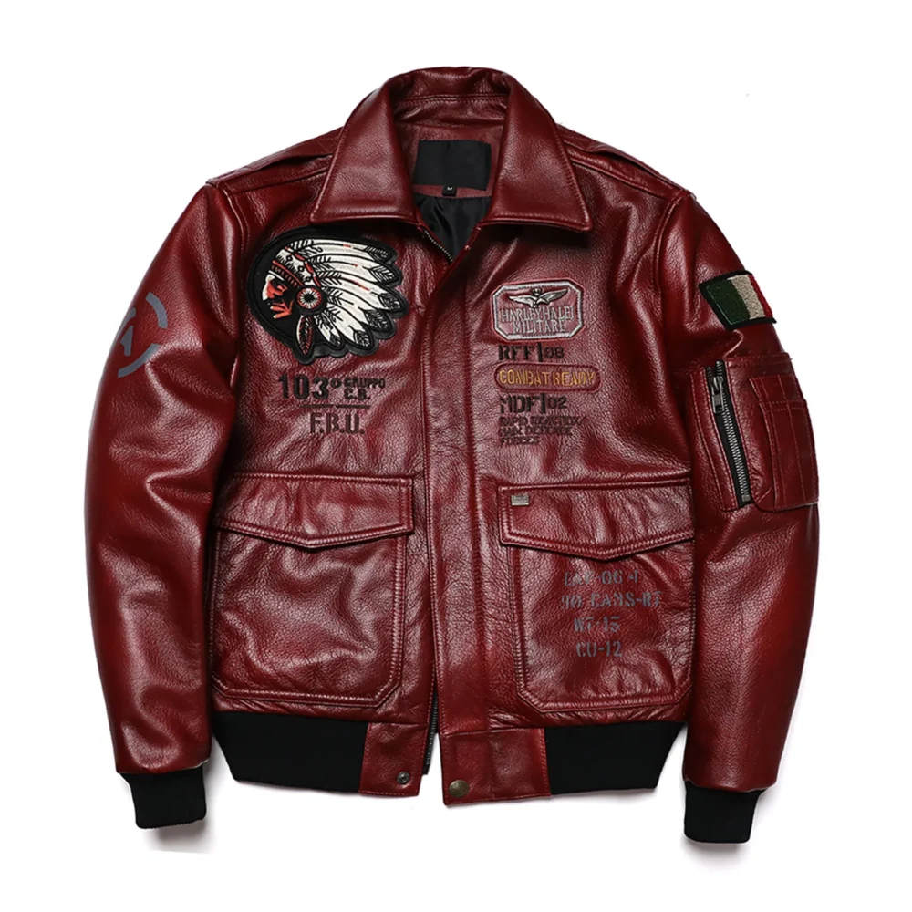 Front view of Aviator A2 Leather Jacket