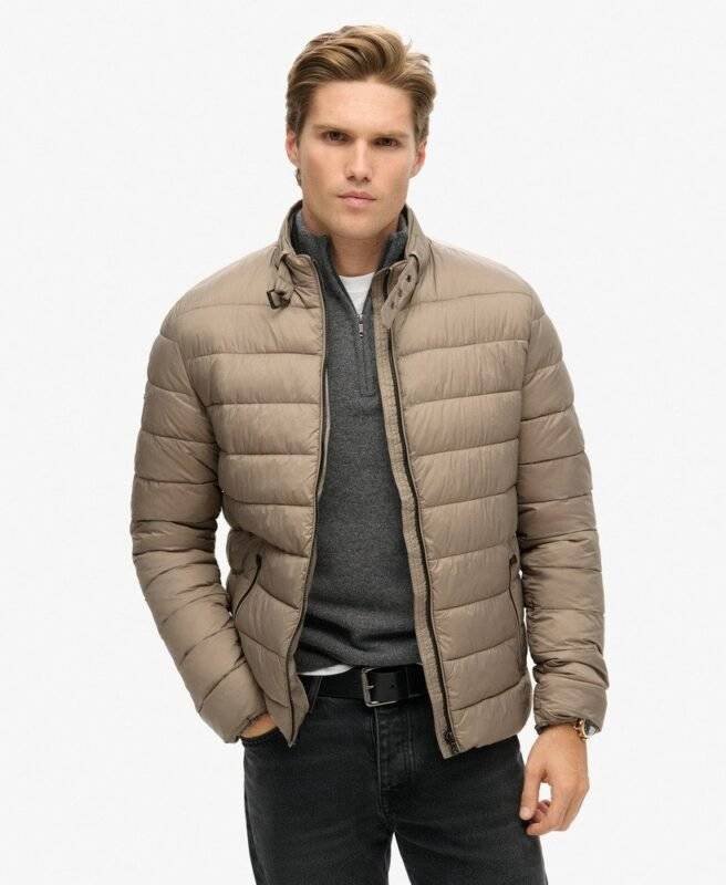 Front view of Beige Insulated Jacket