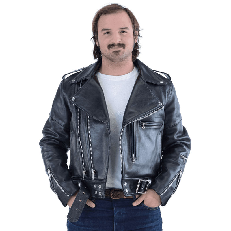 Biker Rock and Roll Leather Jacket