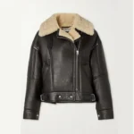 Black Cowhide RAF B3 Shearling Jacket for Women