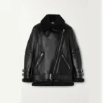 Black RAF Shearling B3 Leather Biker Jacket