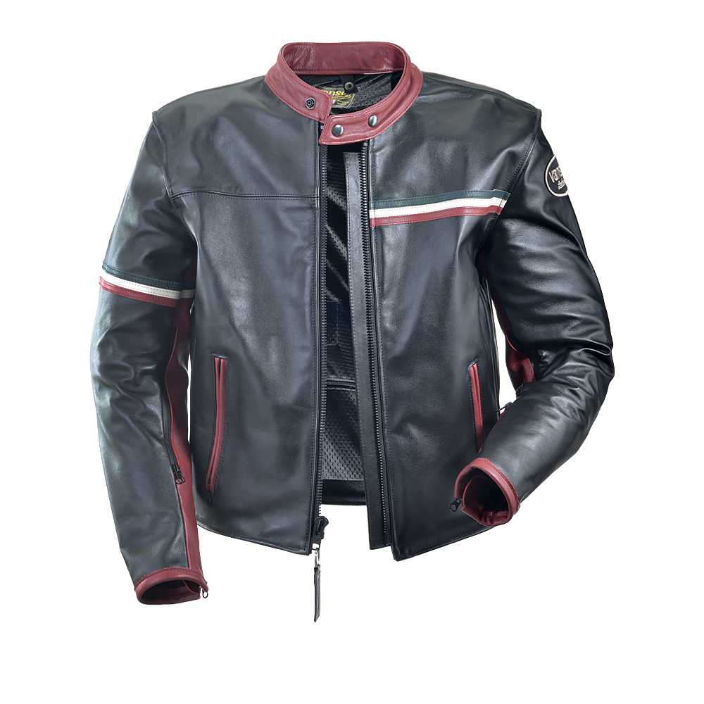 Black Waxon Moto Jacket with Italia Design