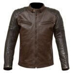 Black And Brown Leather Moto Jacket