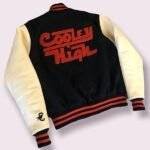 Black and Off White Cooley High Varsity Jacket