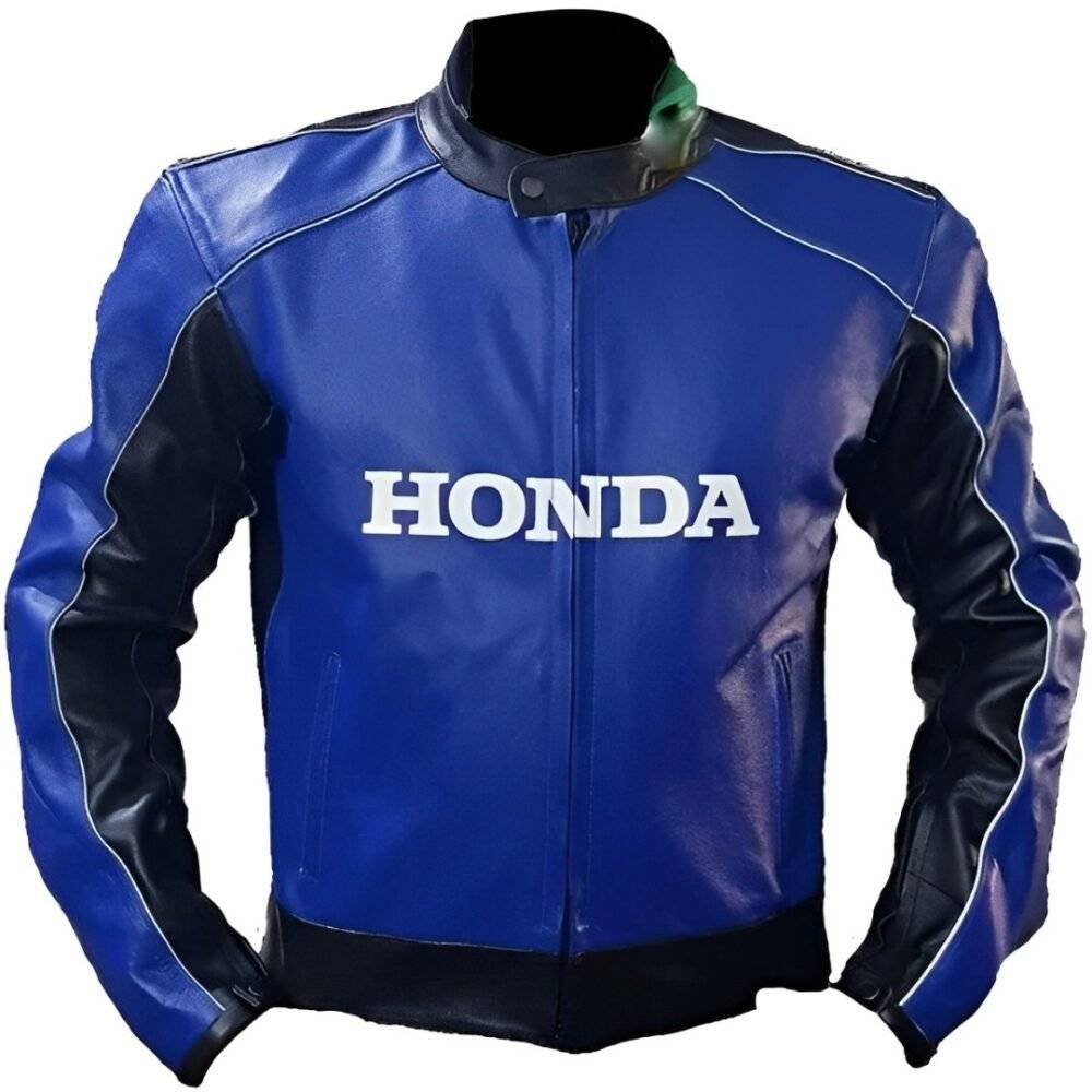 Honda Blue Motorcycle Leather Jacket