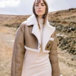 Short Leather Aviator Jacket