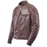 Brown Leather Classic Biker Jacket