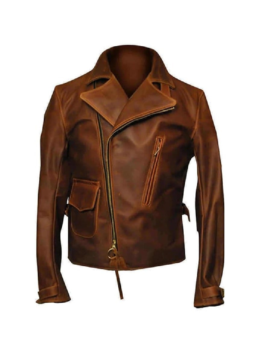 Moto Brown Leather Jacket