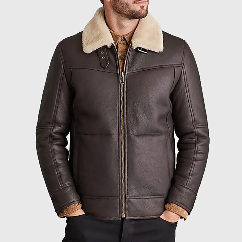 Brown B-3 Bomber Leather Jacket