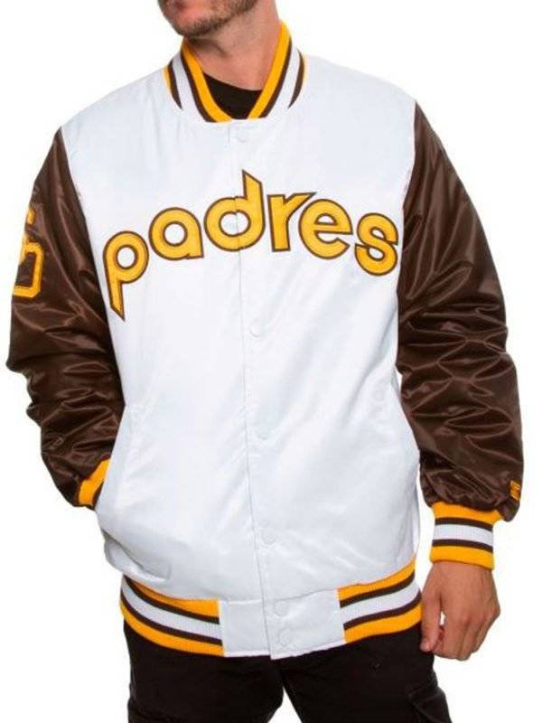 Brown and white Padres jacket