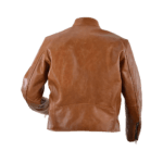 Classic Rust Leather Biker Jacket