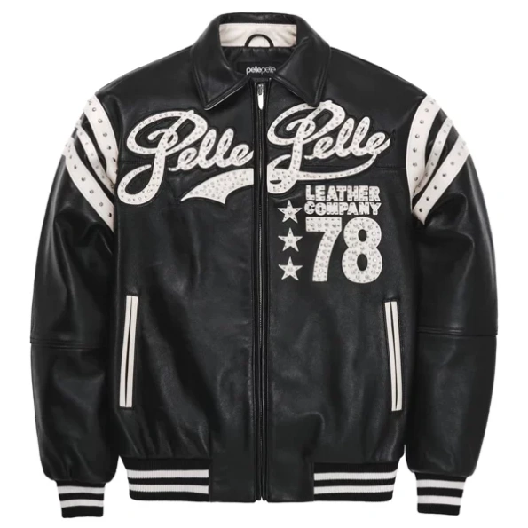 Pelle Pelle Encrusted Varsity Plush Jacket