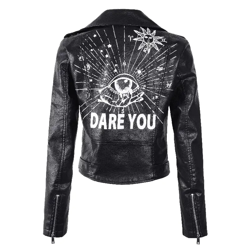 Eye Dare You Leather Jacket for Women