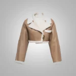 Faux Fur Sheepskin Leather Bomber Jacket