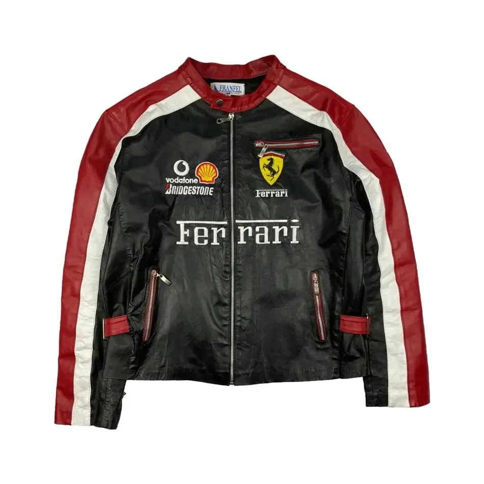 Ferrari Racing Leather Moto Jacket