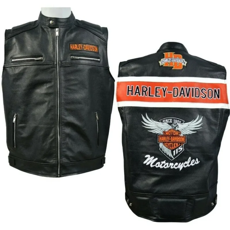 Harley Davidson Men's Genuine Black Biker Vest