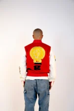 Hot Air Balloon Varsity Bomber Jacket - red